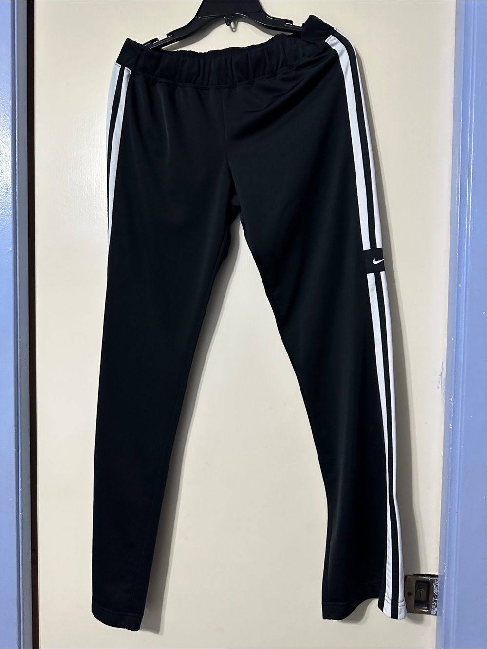 Nike Black Joggers with White Side Stripes